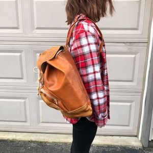Leather backpack purse